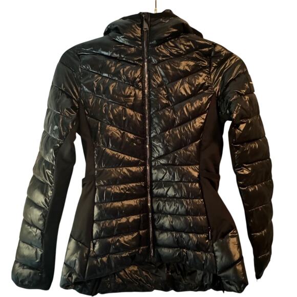 CALVIN KLEIN PERFORMANCE Black Hooded Puffer Coat Size XS New w/ Tag MSRP $195 - Picture 2 of 7